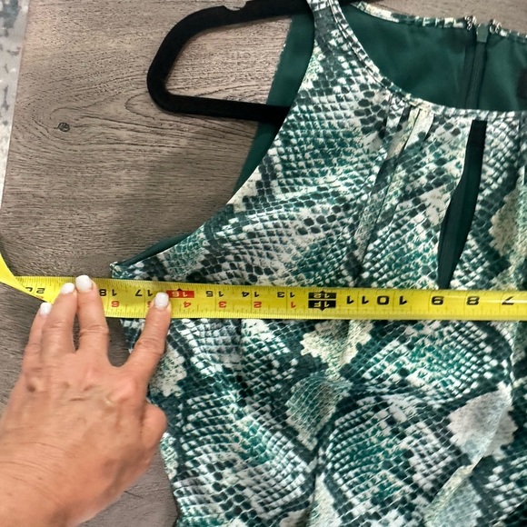 Tahari ASL Green Snake Print Maxi Dress - Picture 9 of 11
